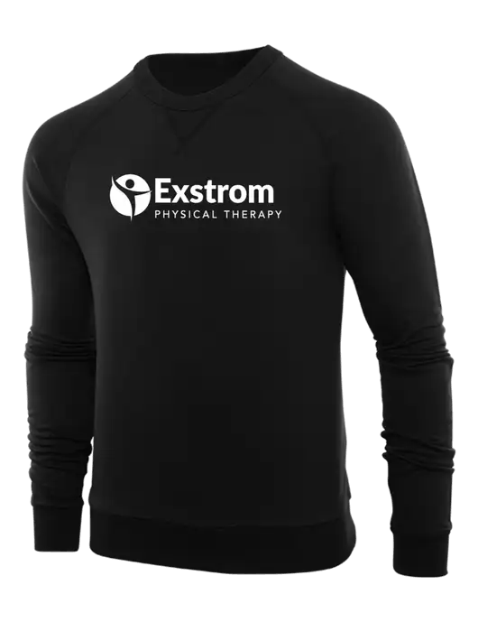 Allmade Deep Black Organic French Terry Crewneck Sweatshirt w/Exstrom Logo