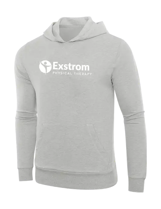 Allmade Granite Grey Heather Organic French Terry Pullover Hoodie w/Exstrom Logo
