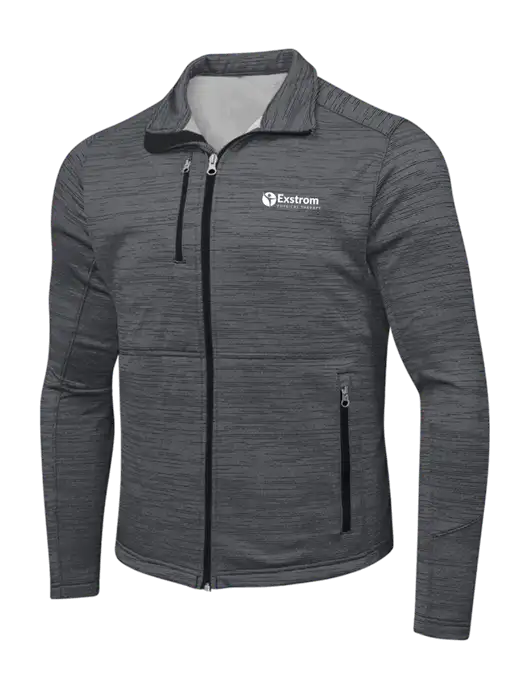 Dark Grey Digi Stripe Fleece Jacket w/Exstrom Logo