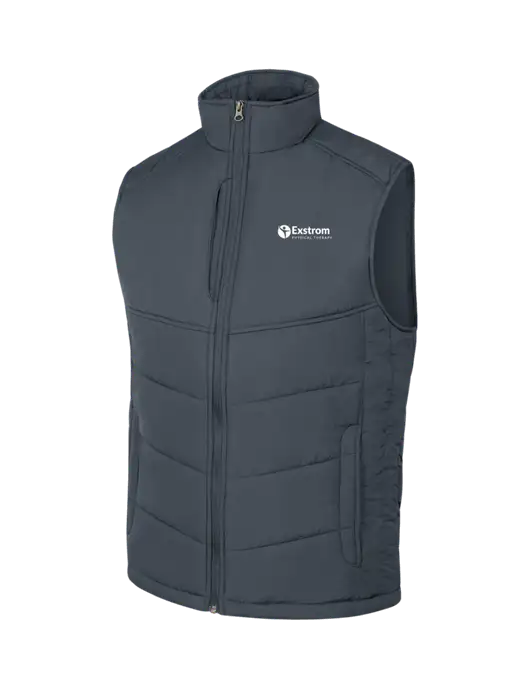 Dark Slate/Black Puffy Vest w/Exstrom Logo