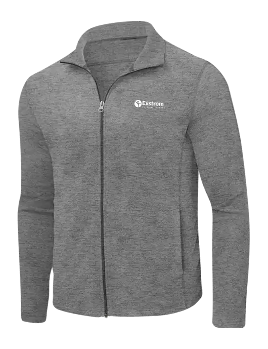Medium Grey Heather Microfleece Full-Zip Jacket w/Exstrom Logo