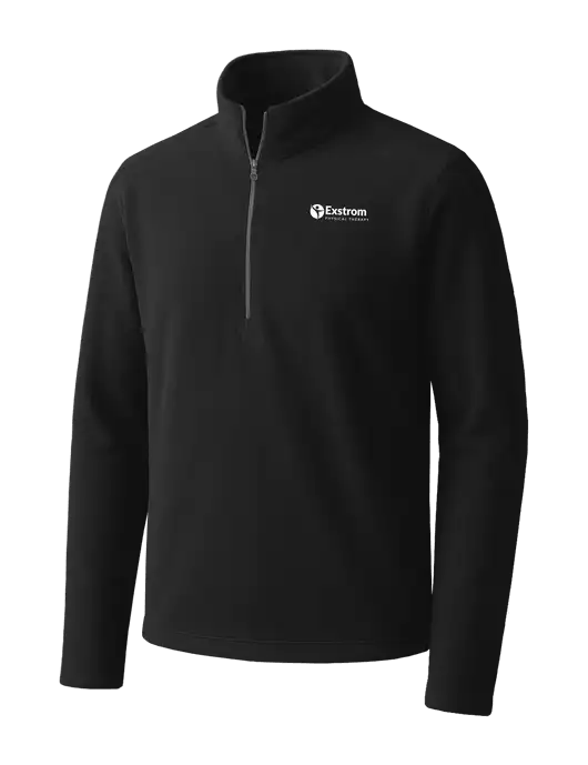 Black Microfleece 1/2 Zip Pullover w/Exstrom Logo