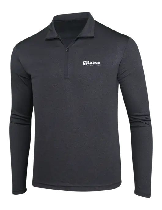 Endeavor Black Heather 1/4 Zip Pullover w/Exstrom Logo