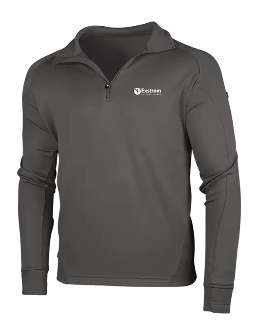 Graphite Heather Tech Fleece 1/4 Zip Pullover w/Exstrom Logo