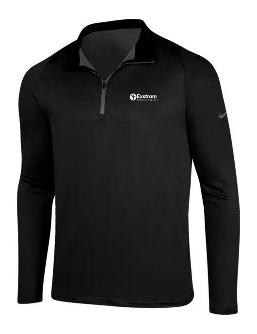NIKE Black/Dark Grey Dry-Fit Stretch 1/2 Zip Cover-Up w/Exstrom Logo