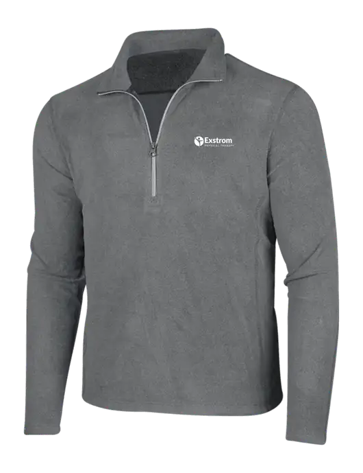 Medium Grey Microfleece 1/2 Zip Pullover w/Exstrom Logo