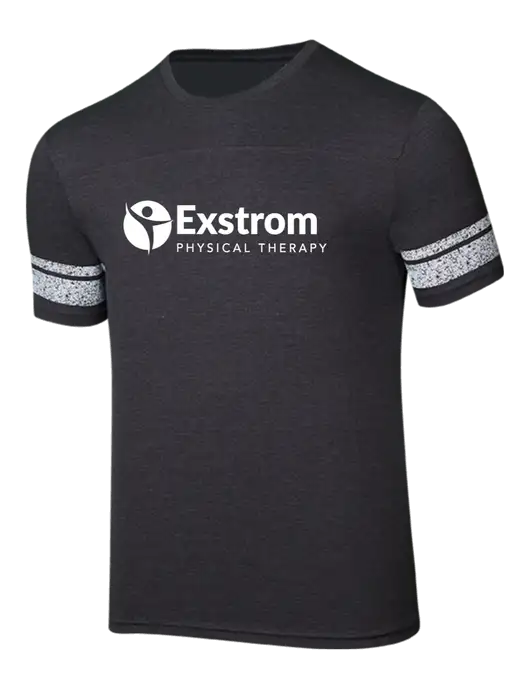 Game Heathered Charcoal/White 4.5 oz T-Shirt w/Exstrom Logo
