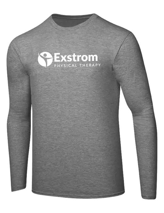 Ring Spun Light Heather Grey 4.5 oz Long Sleeve T-Shirt w/Exstrom Logo
