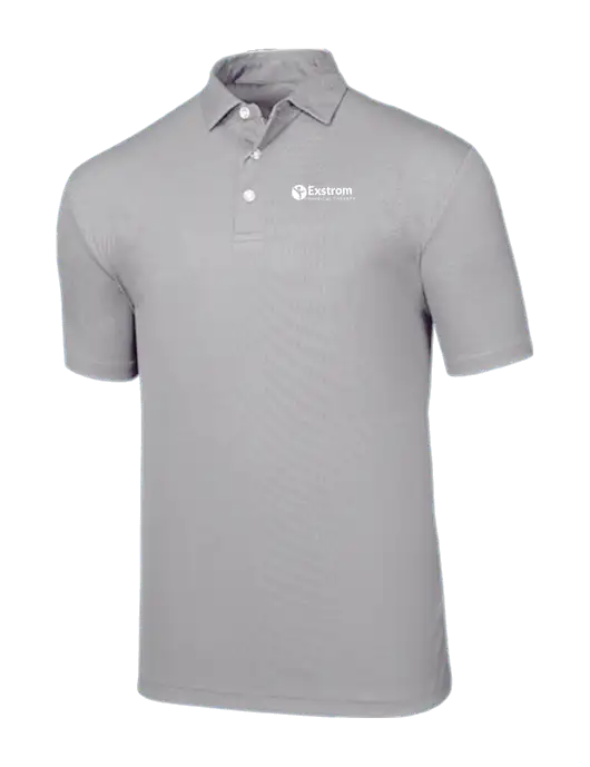 Callaway Birdseye Light Grey Polo w/Exstrom Logo