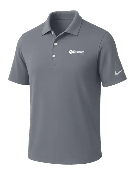 NIKE Medium Grey Dri-Fit Micro Pique Polo w/Exstrom Logo
