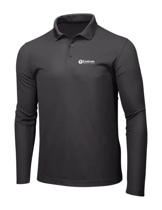 OGIO Charcoal Grey Caliber 2.0 Long Sleeve Polo w/Exstrom Logo