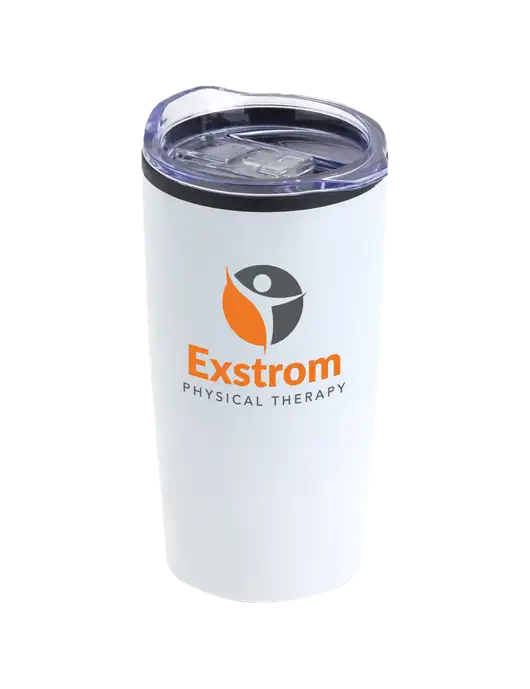 Olympus White 20 oz Tumbler w/Exstrom Logo