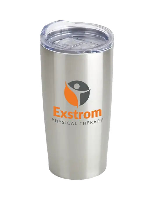 Society Silver 20 oz Insulated Tumbler w/Exstrom Logo
