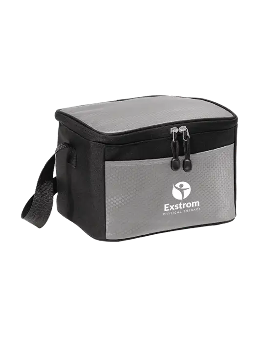 6 Can Grey/Black Cube Cooler w/Exstrom Logo