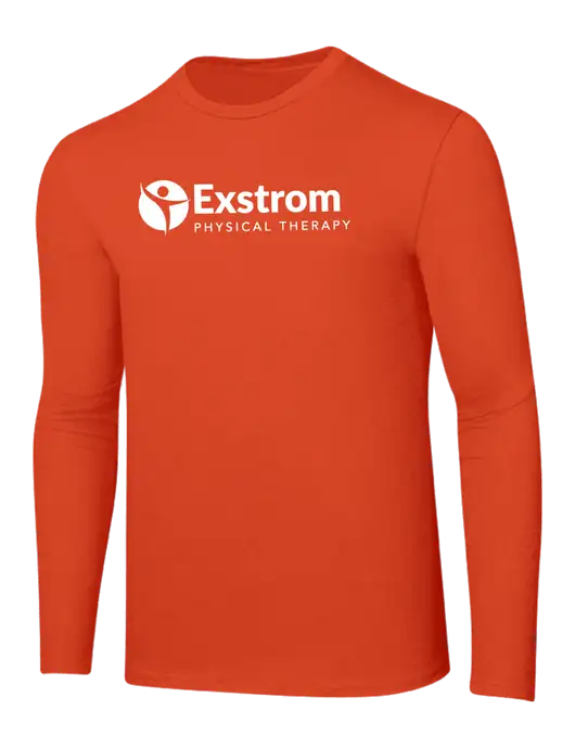 Ring Spun Orange 4.5 oz Long Sleeve T-Shirt w/Exstrom Logo