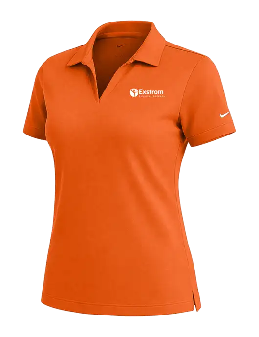NIKE Orange Womens Dri-Fit Micro Pique Polo w/Exstrom Logo