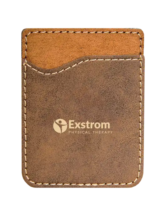 Rustic Laserable Leatherette Phone Wallet w/Exstrom Logo
