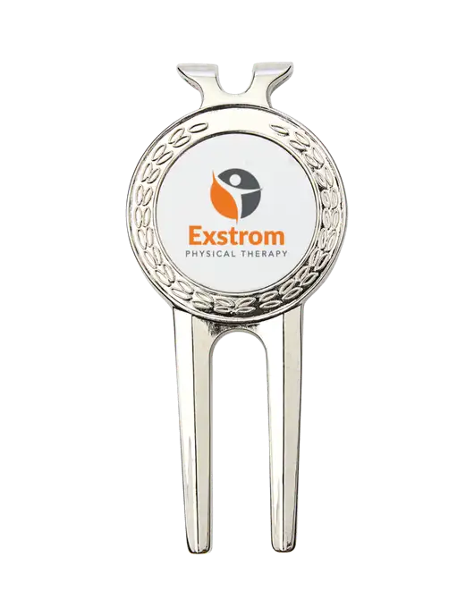 Silver Divot Tool, 1.5 x 3 w/Exstrom Logo