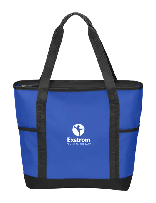 On the Go Royal/Black Tote w/Exstrom Logo
