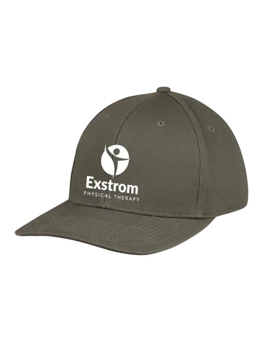 Premium Modern Structured Twill Olive Snapback Cap w/Exstrom Logo