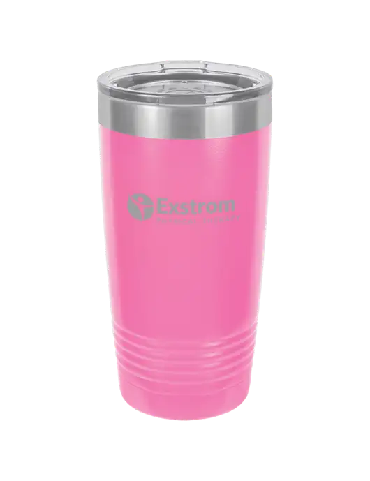 Polar Camel 20 oz Powder Coated Pink Vacuum Insulated Tumbler w/Exstrom Logo