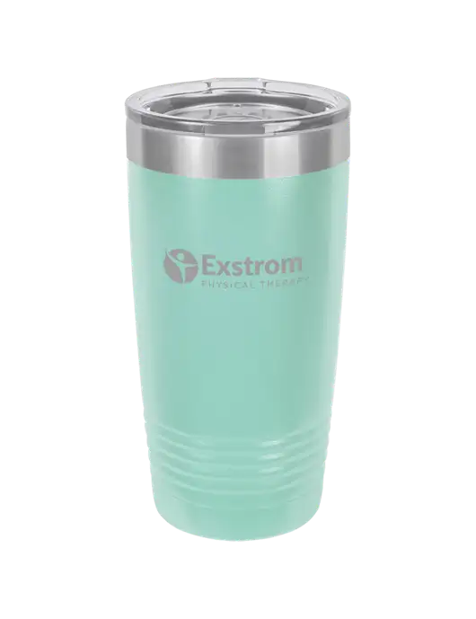 Polar Camel 20 oz Powder Coated Seafoam Vacuum Insulated Tumbler w/Exstrom Logo