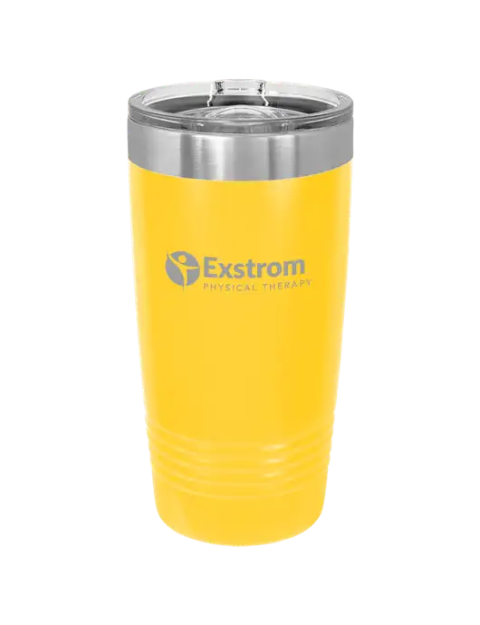 Polar Camel 20 oz Powder Coated Yellow Vacuum Insulated Tumbler w/Exstrom Logo
