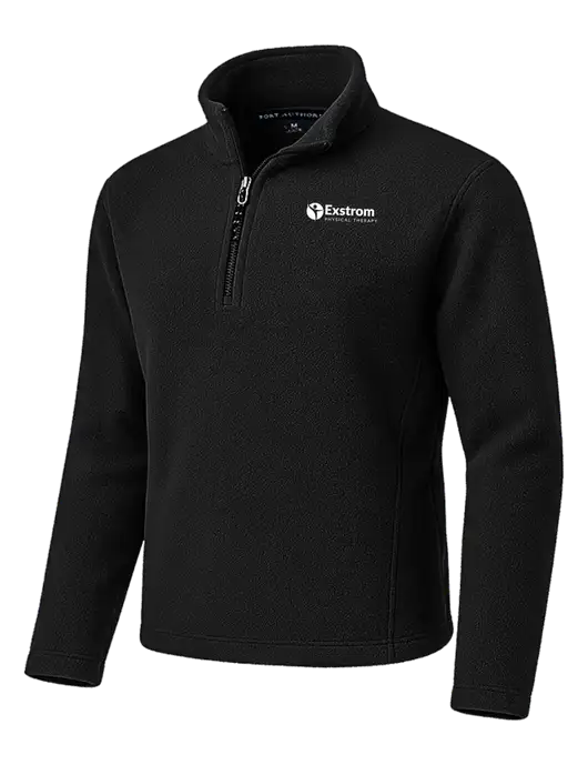 Black Fleece 1/4-Zip Pullover w/Exstrom Logo