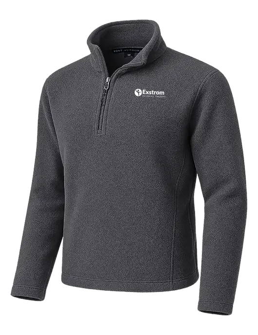 Dark Grey Fleece 1/4-Zip Pullover w/Exstrom Logo