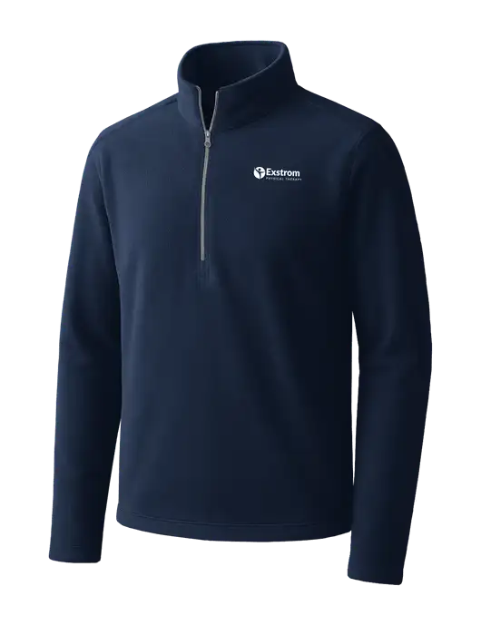 Navy Microfleece 1/2 Zip Pullover w/Exstrom Logo