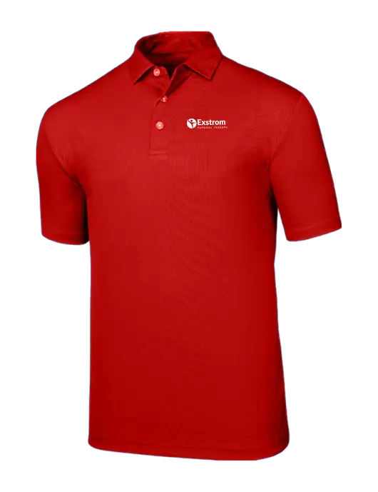 Callaway Birdseye Red Polo w/Exstrom Logo