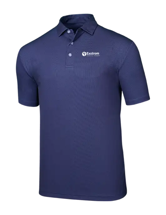 Callaway Birdseye Navy Polo w/Exstrom Logo