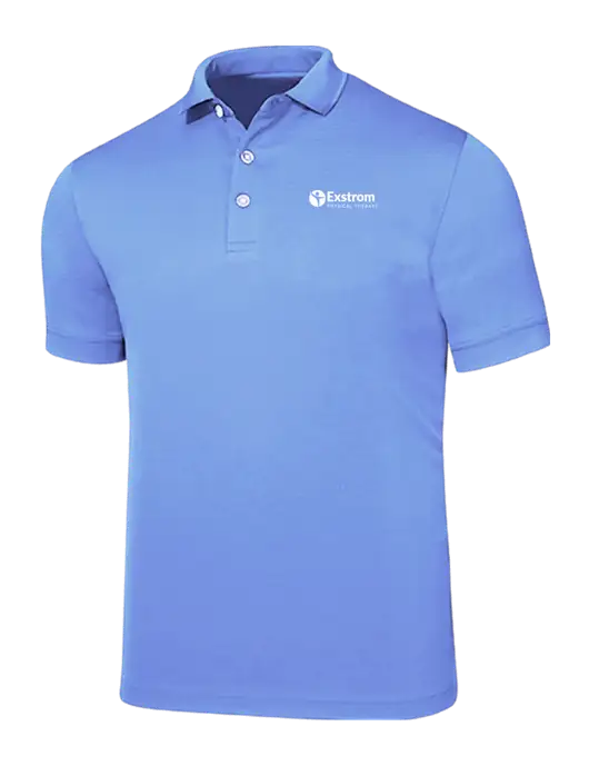 Callaway Ottoman Light Blue Polo w/Exstrom Logo