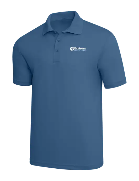 Slate Blue PosiCharge RacerMesh Polo w/Exstrom Logo