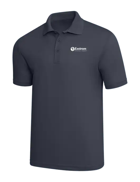 Dark Grey PosiCharge RacerMesh Polo w/Exstrom Logo
