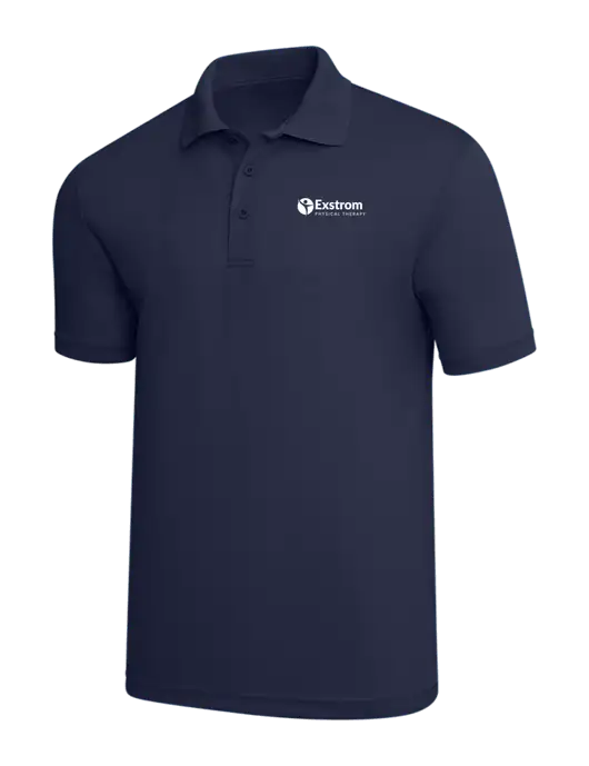 Navy PosiCharge RacerMesh Polo w/Exstrom Logo