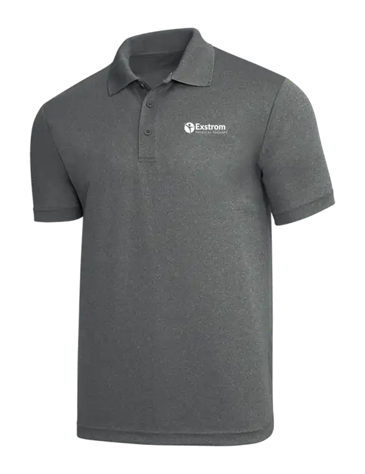 Medium Grey Heather PosiCharge RacerMesh Polo w/Exstrom Logo