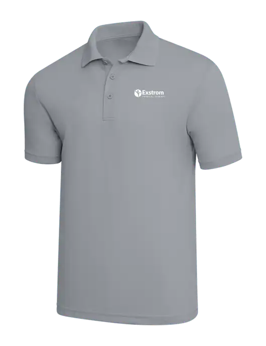 Light Grey PosiCharge RacerMesh Polo w/Exstrom Logo