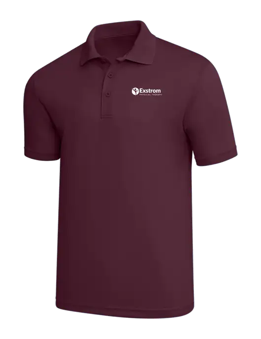 Maroon PosiCharge RacerMesh Polo w/Exstrom Logo