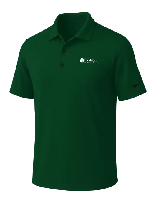 NIKE Dark Green Dri-Fit Micro Pique Polo w/Exstrom Logo