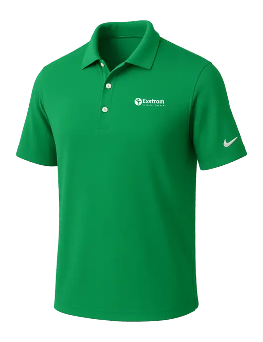NIKE Kelly Green Dri-Fit Micro Pique Polo w/Exstrom Logo