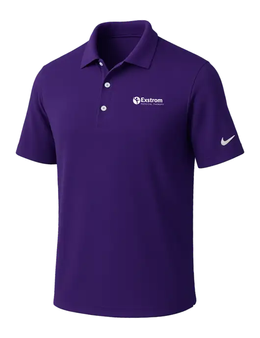 NIKE Purple Dri-Fit Micro Pique Polo w/Exstrom Logo