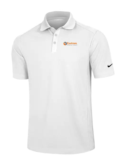 Nike White Dri-FIT Classic Polo w/Exstrom Logo