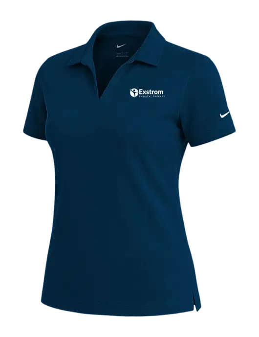 NIKE Navy Womens Dri-Fit Micro Pique Polo w/Exstrom Logo