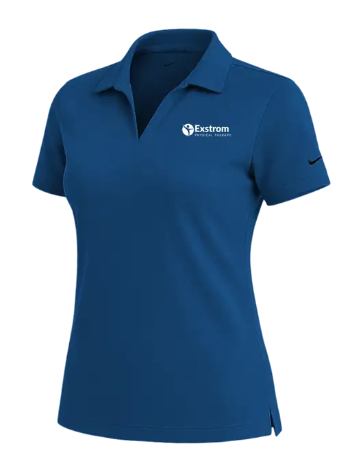 NIKE Dark Royal Womens Dri-Fit Micro Pique Polo w/Exstrom Logo
