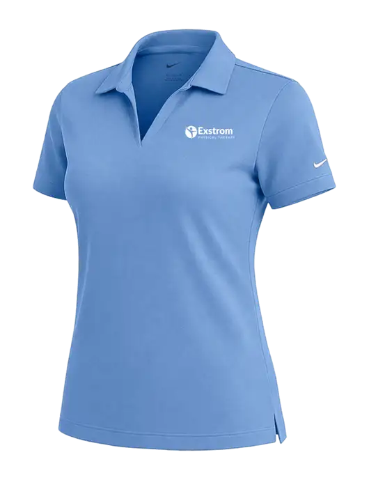 NIKE Carolina Blue Womens Dri-Fit Micro Pique Polo w/Exstrom Logo