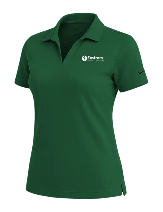 NIKE Dark Green Womens Dri-Fit Micro Pique Polo w/Exstrom Logo