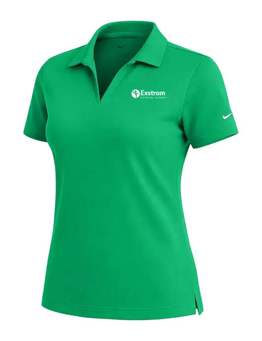 NIKE Kelly Green Womens Dri-Fit Micro Pique Polo w/Exstrom Logo