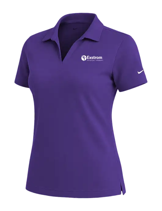 NIKE Purple Womens Dri-Fit Micro Pique Polo w/Exstrom Logo
