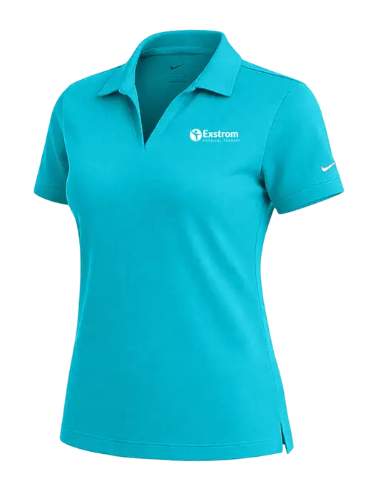 NIKE Sapphire Blue Womens Dri-Fit Micro Pique Polo w/Exstrom Logo